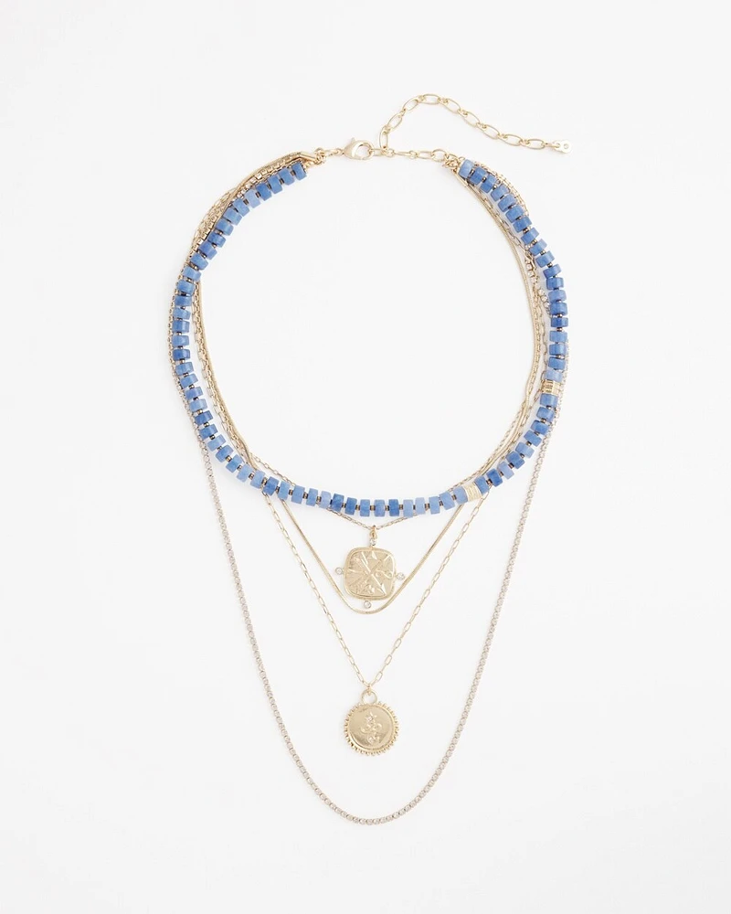 Blue Multistrand Convertible Necklace