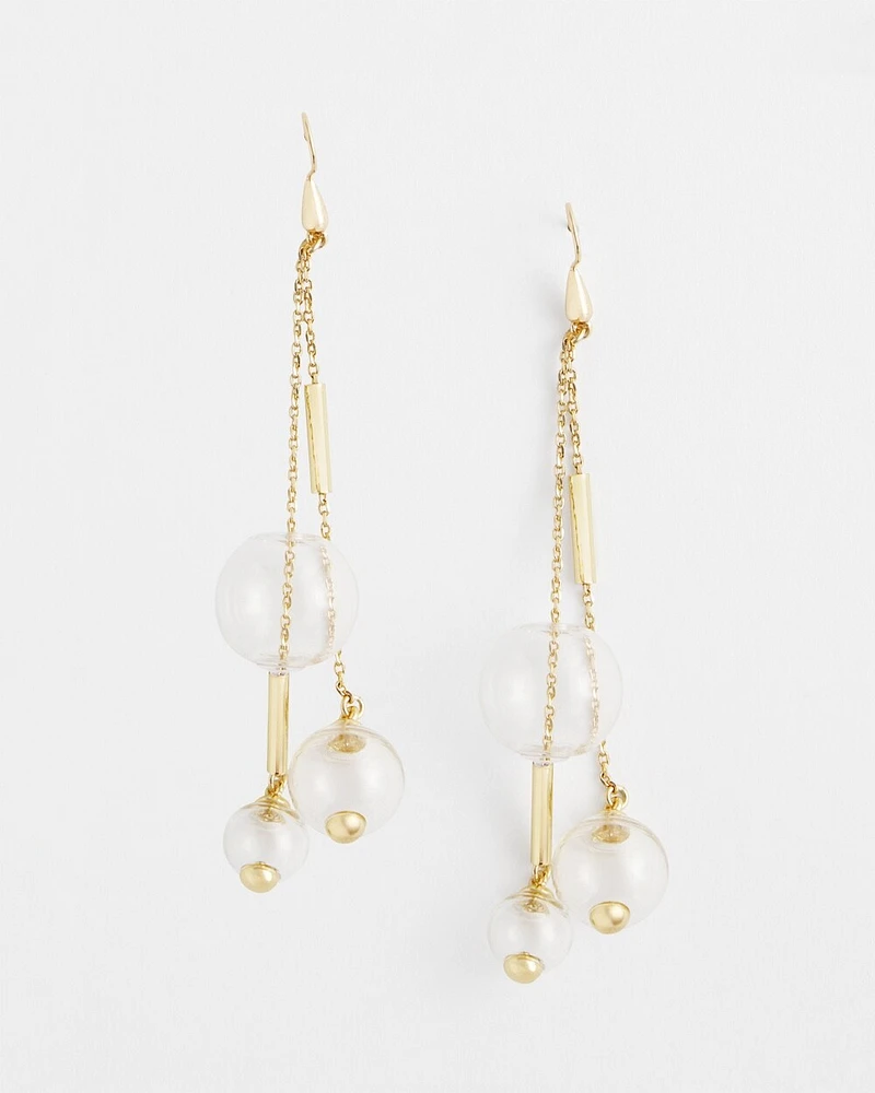 Glass & Gold Drop Earrings