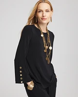 Travelers\u2122 Button Bell Sleeve Top