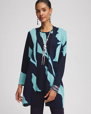 Travelers\u2122 Collection Petal-Print Cardigan