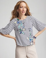 Embellished Striped Bubble Hem Top