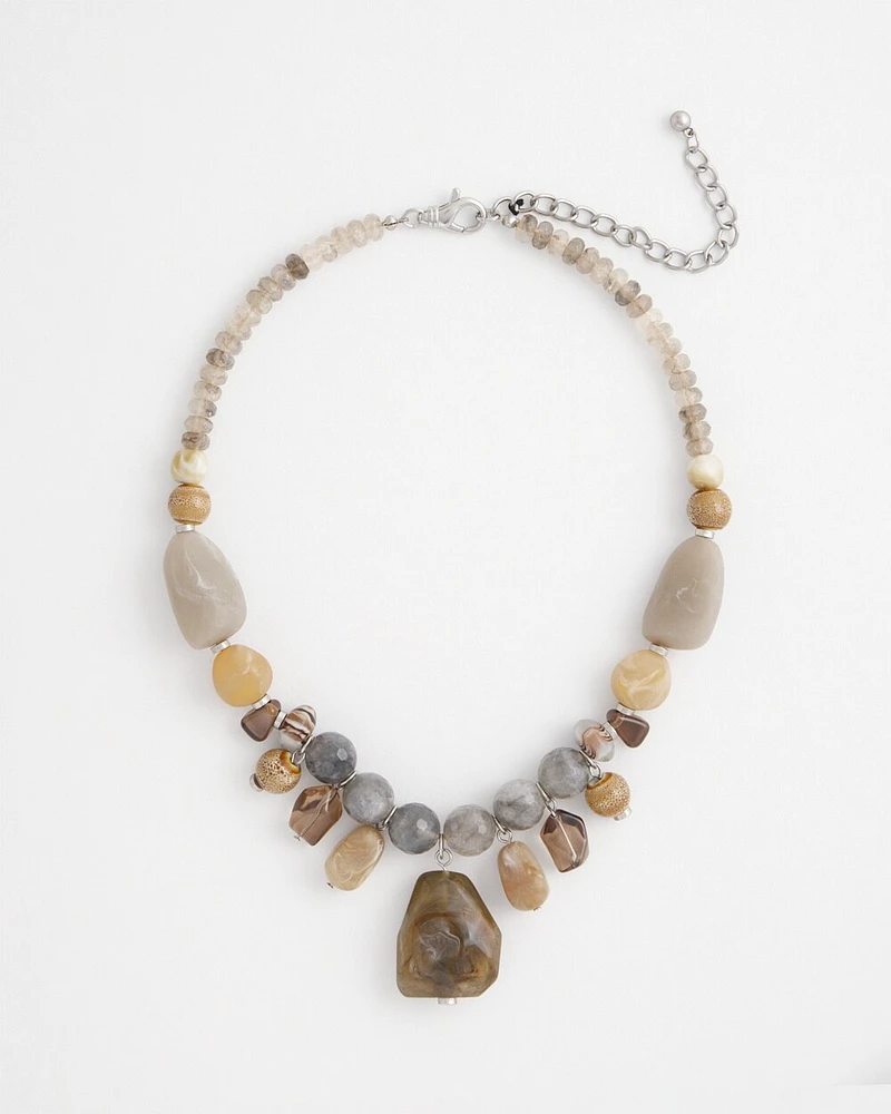 Chunky Quartz Stone Necklace