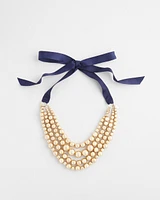 Gold Bead Bib Necklace