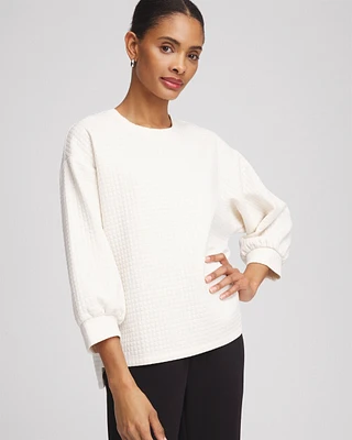 Zenergy\u00AE Jacquard Bubble-Sleeve Top