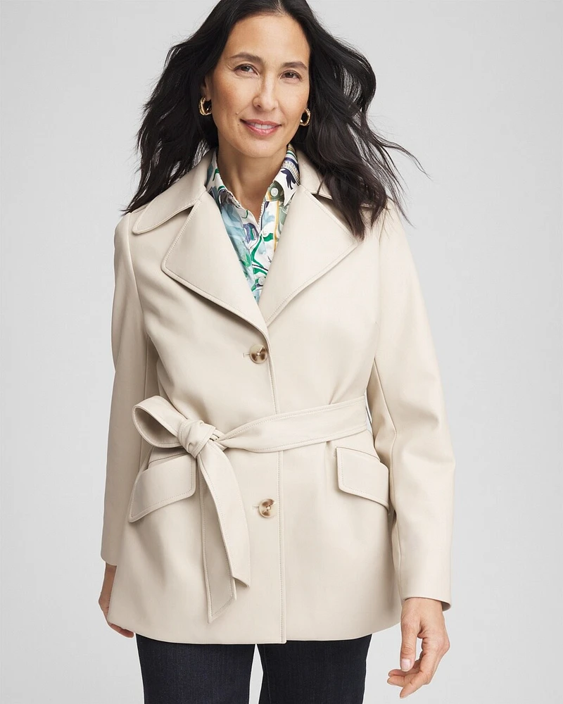 Buttery-Soft Faux Leather Trench Coat