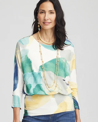 Touch of Cool\u2122 Watercolor Banded-Hem Top