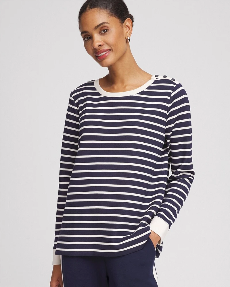 Zenergy\u00AE Striped Scuba Mariner Top