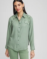 Embellished Lyocell Tencel\u2122 Collared Shirt