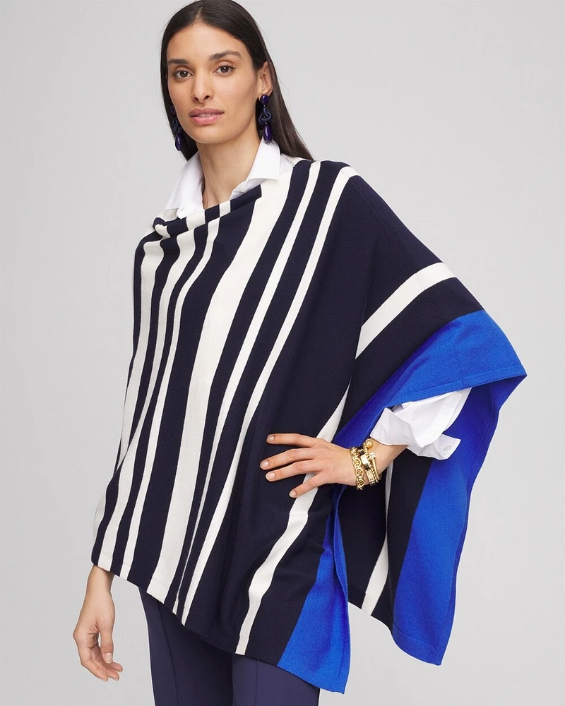 Stripe Jacquard Poncho