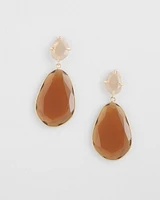 Neutral Gem Teardrop Earrings