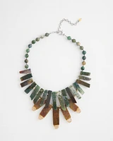 Moss Agate Bib Necklace