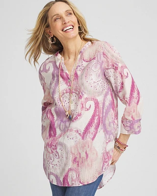 No Iron\u2122 Multi Paisley Linen Tunic