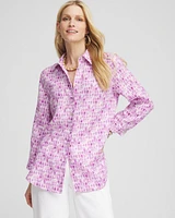 No Iron\u2122 Tile Print Linen Shirt