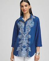 No Iron\u2122 Paisley Buttonback Tunic