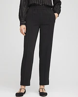 Crepe Side-Zip Tapered Ankle Pants