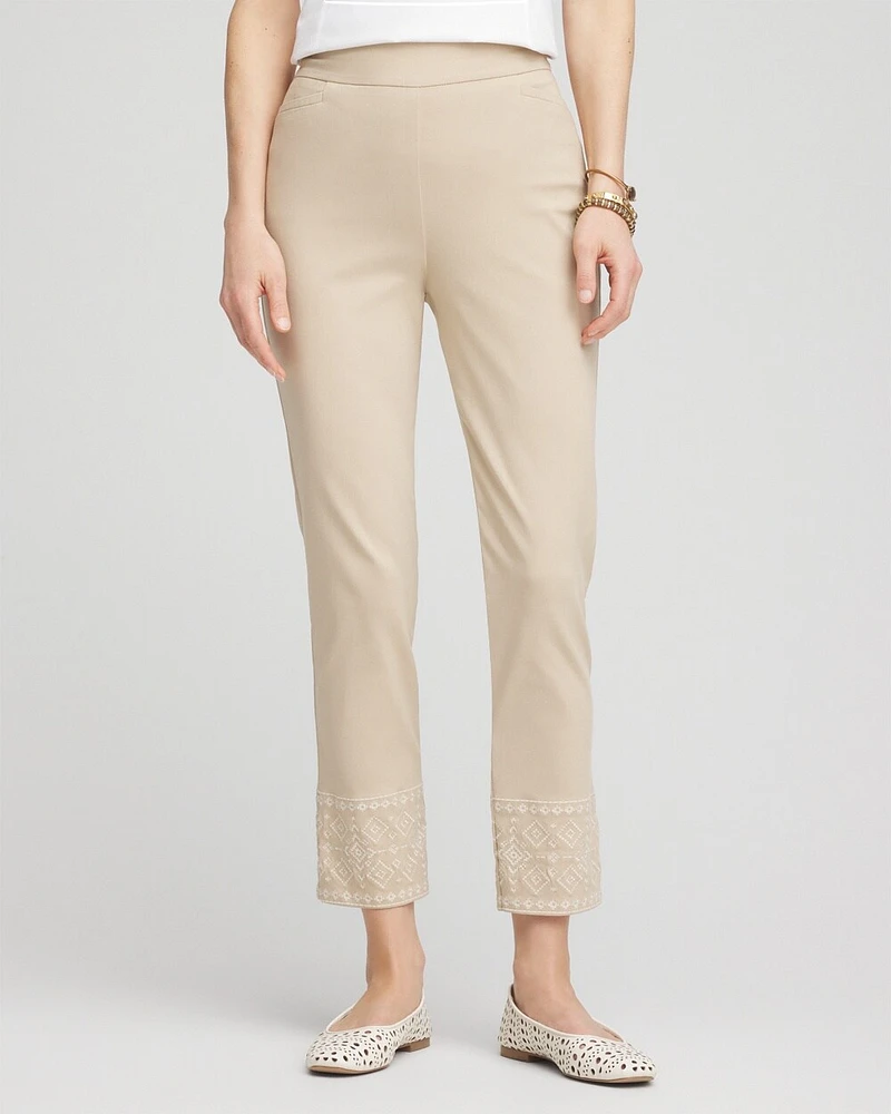 Petite Brigitte\u2122 180 Embroidered  Ankle Pants