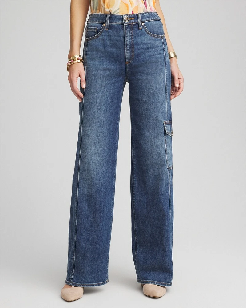 High-Rise Wide-Leg Utility Jeans