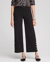 Brigitte\u2122 180 Wide-Leg Button Hem Cropped Pants