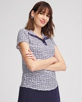 Zenergy\u00AE UPF Dots Mockneck Short-Sleeve Top