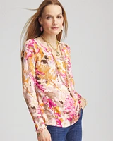 Floral Long Sleeve V-Neck Pullover Sweater