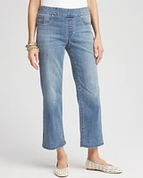 Pull-On Straight Cropped Jeans