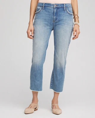 Girlfriend Frayed Cropped Jeans