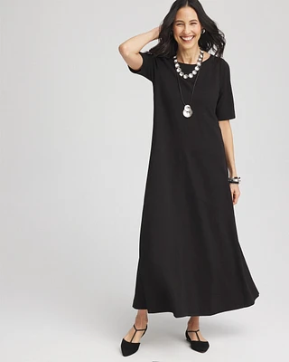 Petite Elbow-Sleeved Maxi Dress