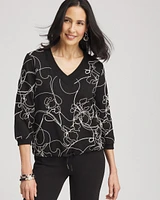 Zenergy\u00AE Double-Knit Embroidered Top