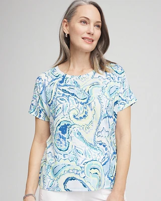 Zenergy\u00AE Paisley Drop Shoulder Tee