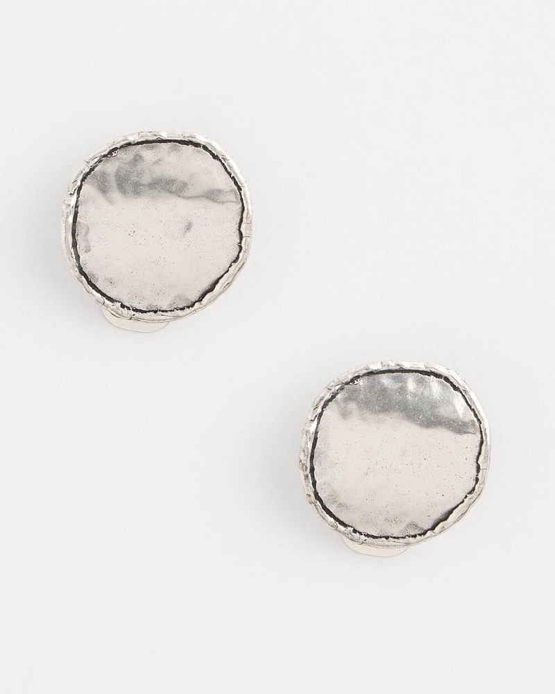 No Droop\u2122 Silver Tone Clip-On Earrings