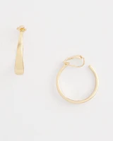 No Droop\u2122 Gold Tone Hoop Clip-On Earrings