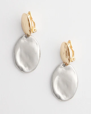 No Droop\u2122 Mixed-Metal Clip-On Earrings