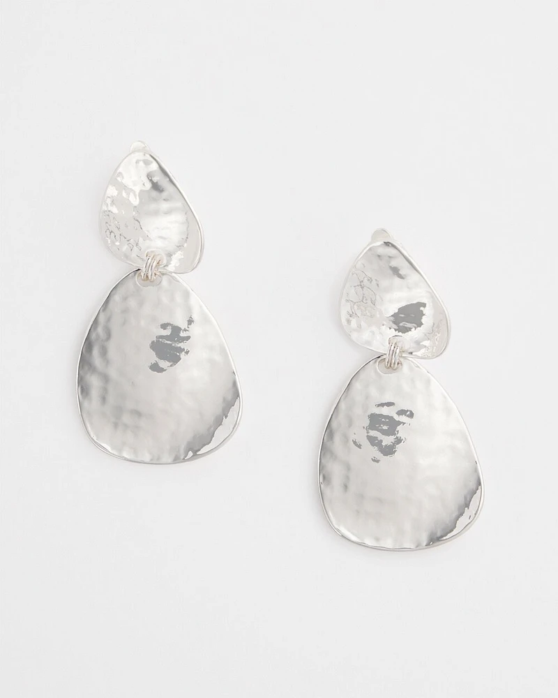 No Droop\u2122 Silver Tone Clip-On Drop Earrings