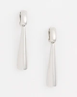 No Droop\u2122 Silver Tone Linear Clip-On Earrings