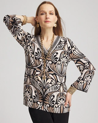 Travelers\u2122 V-Neck Print Tunic