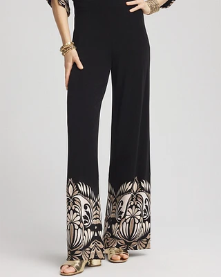 Travelers™ Wide-Leg Border Print Pants