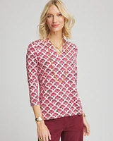 Touch of Cool\u2122 Geo 3/4-Sleeve Tee