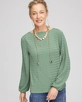 Smocked Boatneck Top