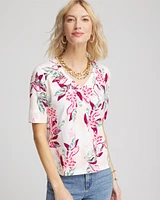 Floral Elbow-Sleeve Perfect Tee