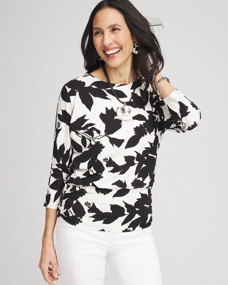 Touch of Cool\u2122 Floral Banded-Hem Top