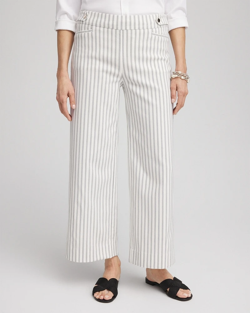 Brigitte\u2122 Striped Wide-Leg Cropped Pants