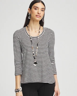 Striped Slub 3/4-Sleeve Tee