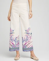 Brigitte\u2122 Paisley Wide-Leg Cropped Pants