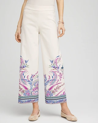 Petite Brigitte\u2122 Paisley Wide-Leg Cropped Pants