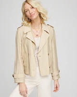 Double-Breasted Cropped Trench Coat