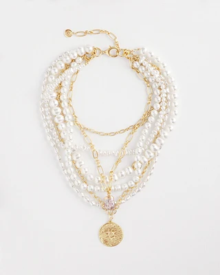 Convertible Faux Pearl Collar Necklace