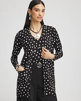 Dots Open-Front Cardigan