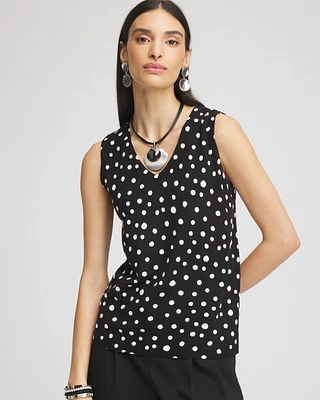 Dots Sleeveless V-Neck Sweater Tank