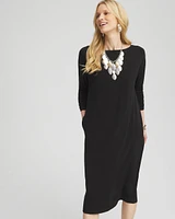 Batwing Sleeved Jersey Midi Dress