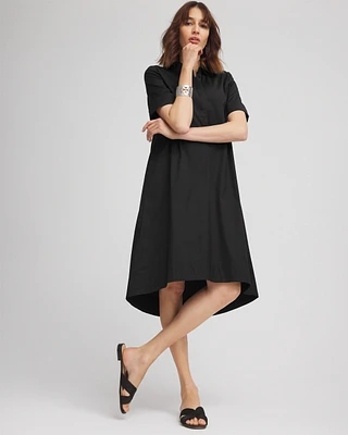 High-Low Hemmed Popover Shirtdress